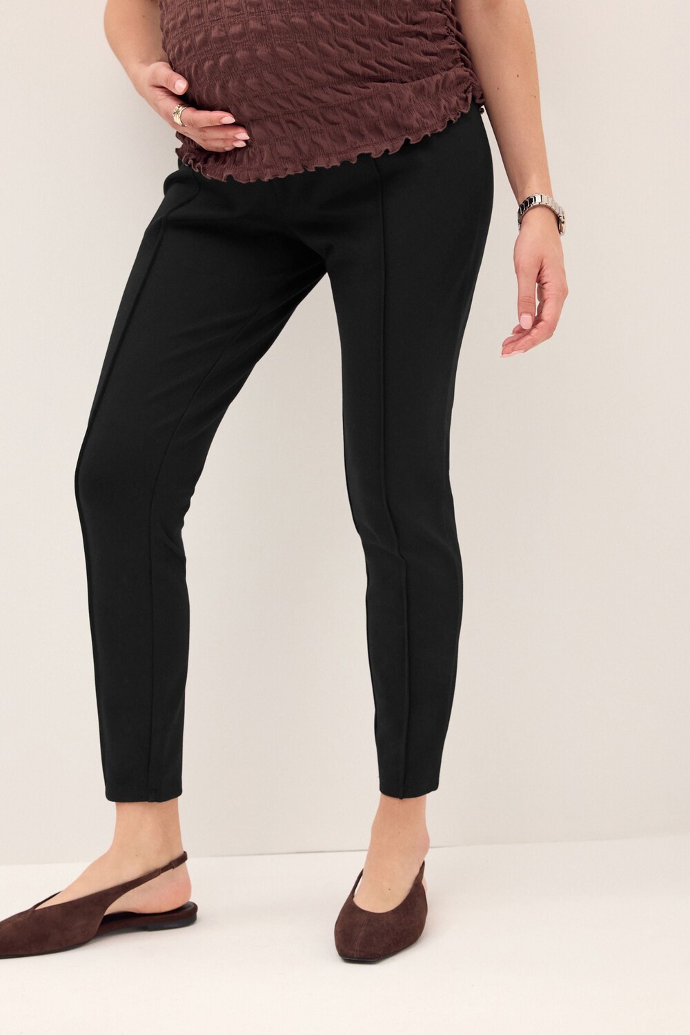 Узкие брюки понте для беременных Next, черный
Узкие брюки понте для беременных Next, черный