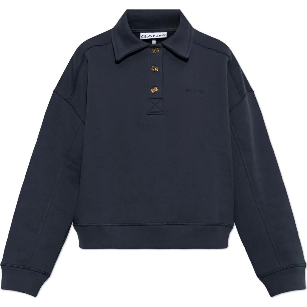 GANNI Рубашка-поло Logo Embroidered Sweatshirt
GANNI Рубашка-поло Logo Embroidered Sweatshirt