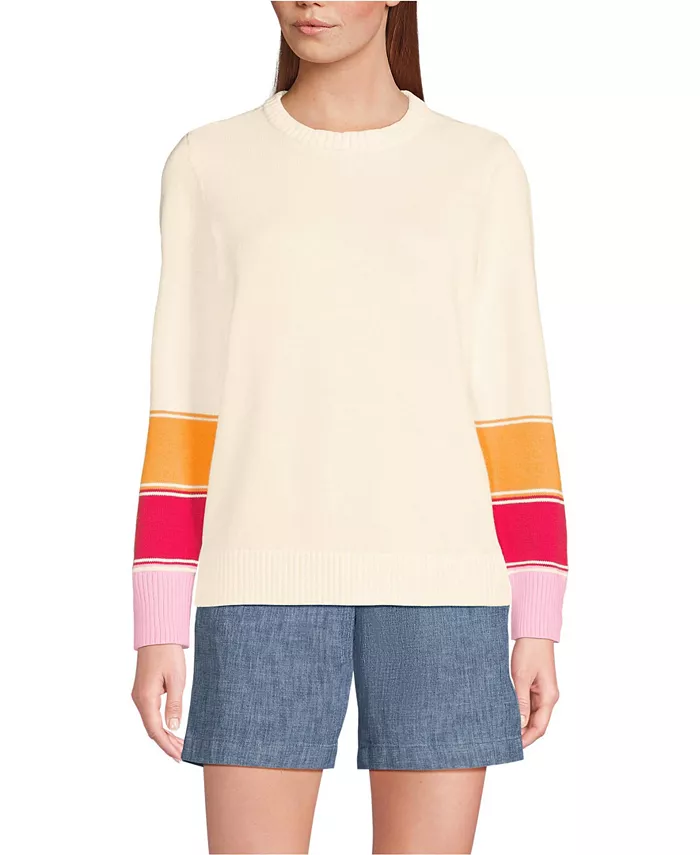 Женский свитер Drifter с круглым вырезом и трикотажным жакетом Lands' End, белый
Женский свитер Drifter с круглым вырезом и трикотажным жакетом Lands' End, белый