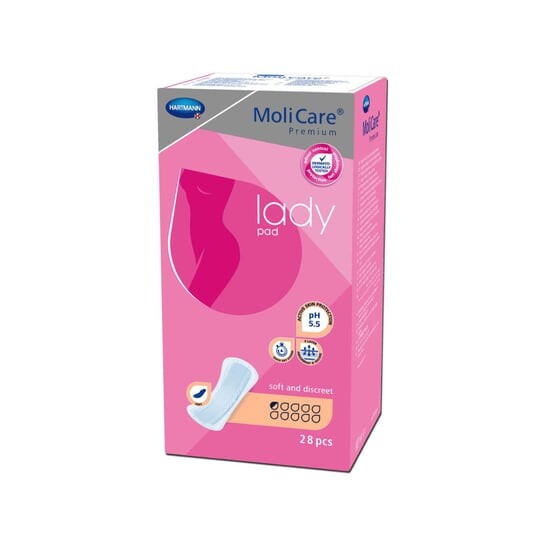 Анатомические впитывающие прокладки, полкапли, 28 шт. Molicare, Premium Lady Pad
Анатомические впитывающие прокладки, полкапли, 28 шт. Molicare, Premium Lady Pad