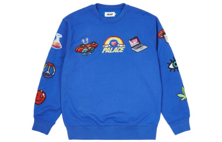 Футболка Palace с принтом в технике Mixed Media, синяя 
Футболка Palace с принтом в технике Mixed Media, синяя