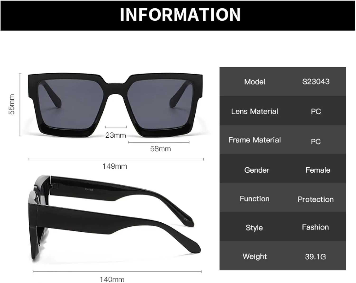 Солнцезащитные очки с защитой от УФ-излучения UV400 | Легкая оправа | Для женщин и мужчин | Для занятий спортом на открытом воздухе и вождения DSVIGF, 04
Солнцезащитные очки с защитой от УФ-излучения UV400 | Легкая оправа | Для женщин и мужчин | Для занятий спортом на открытом воздухе и вождения DSVIGF, 04