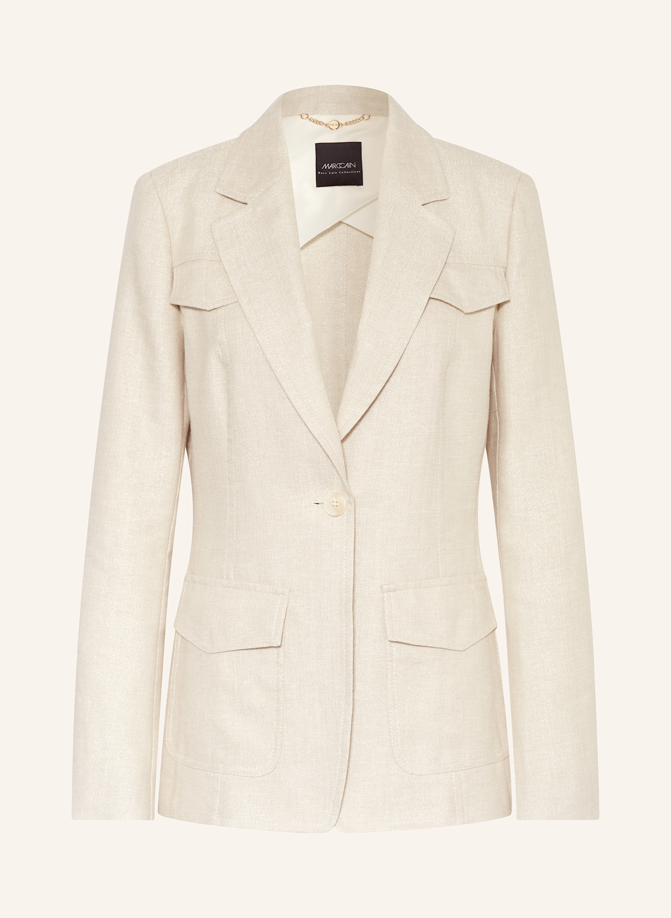 Блейзер с блестящей пряжей и льном Marc Cain, серый
Блейзер с блестящей пряжей и льном Marc Cain, серый