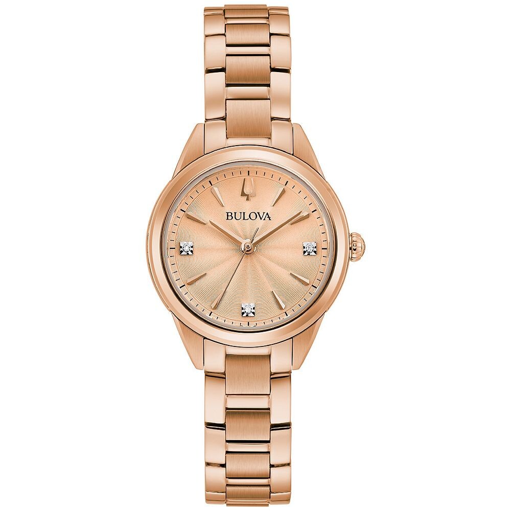 Женские часы Bulova из нержавеющей стали с бриллиантами и розовым золотом - 97P151K, цвет Rose Gold Tone
Женские часы Bulova из нержавеющей стали с бриллиантами и розовым золотом - 97P151K, цвет Rose Gold Tone