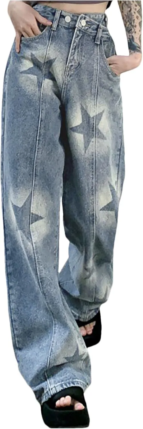 NATHGAM Женские мешковатые джинсы Y2K Grunge Distressed Ripped, высокие, широкие
NATHGAM Женские мешковатые джинсы Y2K Grunge Distressed Ripped, высокие, широкие