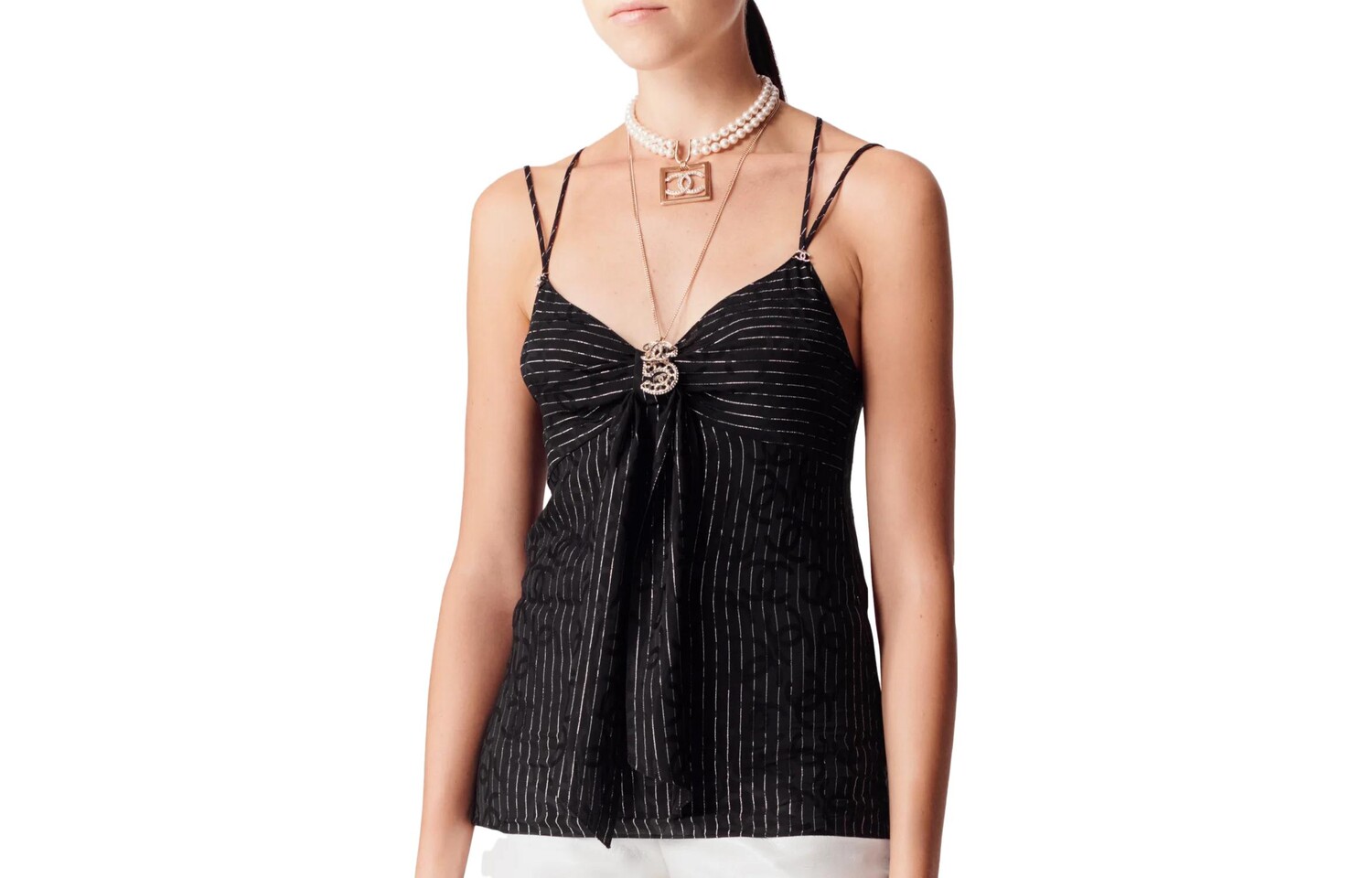 Топ женский Chanel на бретельках, черный
Топ женский Chanel на бретельках, черный