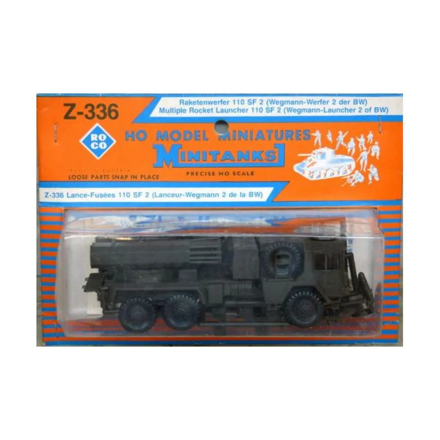Реактивная система залпового огня 110 SF 2 (Wegmann-Launcher 2 of BW), Military Miniatures (HO Scale) (Roco Miniatures)
Реактивная система залпового огня 110 SF 2 (Wegmann-Launcher 2 of BW), Military Miniatures (HO Scale) (Roco Miniatures)