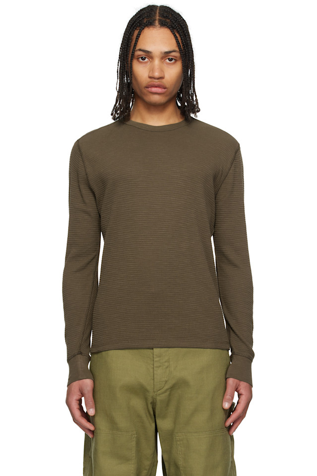 Гардеробный вафельный свитер с круглым вырезом Rrl, зеленый
Гардеробный вафельный свитер с круглым вырезом Rrl, зеленый