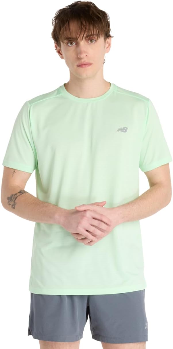 Мужская беговая футболка New Balance Sport Essentials с коротким рукавом, влагоотводящая и быстросохнущая (MT41222), зеленый
Мужская беговая футболка New Balance Sport Essentials с коротким рукавом, влагоотводящая и быстросохнущая (MT41222), зеленый