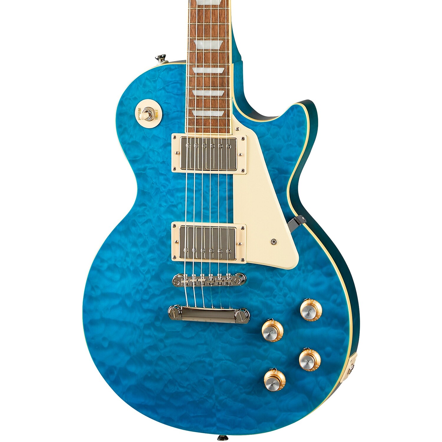 Электрогитара Epiphone Les Paul Standard '60s Quilt Top, ограниченная серия, полупрозрачная синяя
Электрогитара Epiphone Les Paul Standard '60s Quilt Top, ограниченная серия, полупрозрачная синяя