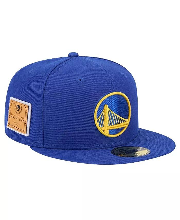 Мужская облегающая шляпа Royal Golden State Warriors Court Sport с кожаной аппликацией 59Fifty New Era, синий 
Мужская облегающая шляпа Royal Golden State Warriors Court Sport с кожаной аппликацией 59Fifty New Era, синий