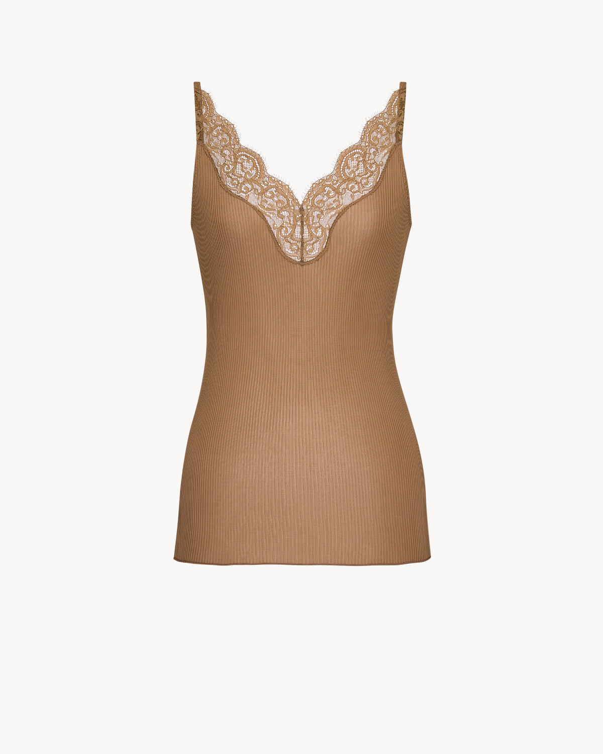 Топ-майка на шнуровке из рубчатого шелкового джерси Saint Laurent, коричневый
Топ-майка на шнуровке из рубчатого шелкового джерси Saint Laurent, коричневый