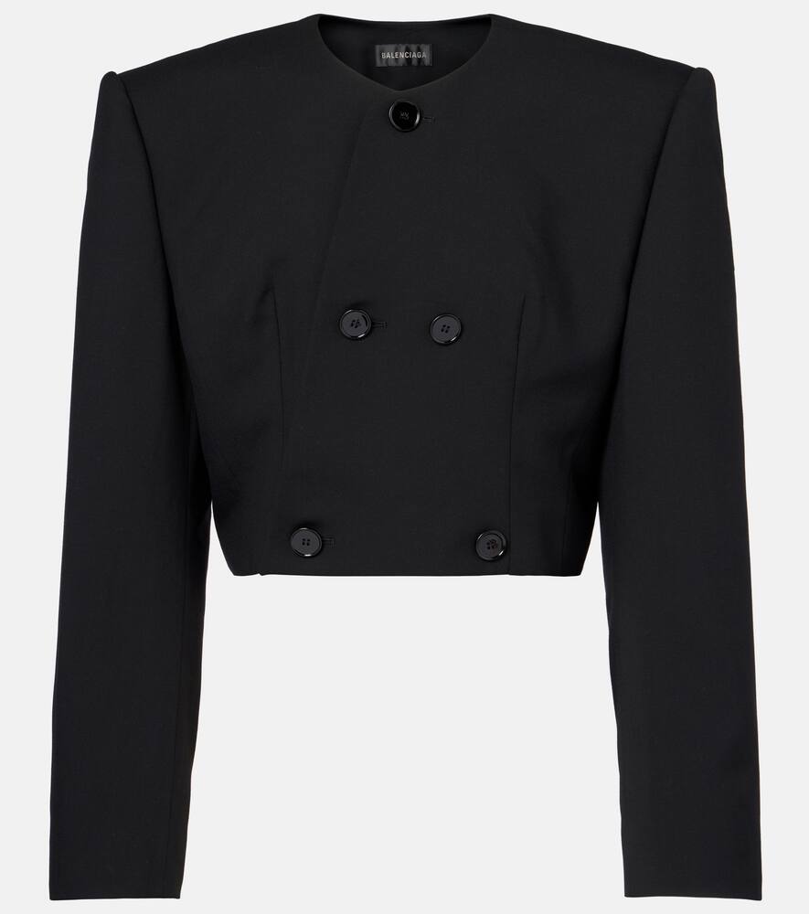 Кроп-куртка из шерстяного твила Balenciaga, Black
Кроп-куртка из шерстяного твила Balenciaga, Black