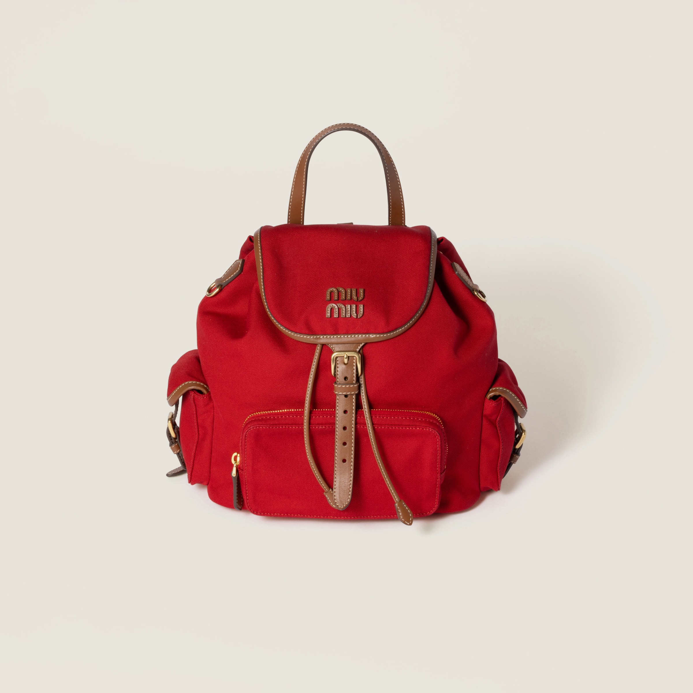 Рюкзак из холста и кожи MIU MIU, красный/коньячный
Рюкзак из холста и кожи MIU MIU, красный/коньячный
