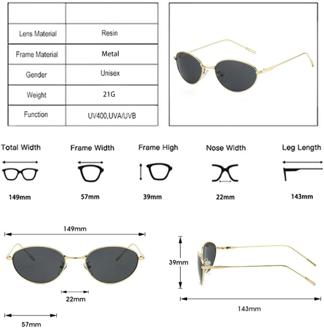 Овальные солнцезащитные очки в стиле металл-панк для женщин, модные, с прозрачными линзами цвета океана, защита от УФ-излучения UV400 для мужчин TVTBBVV, Silver Grey
Овальные солнцезащитные очки в стиле металл-панк для женщин, модные, с прозрачными линзами цвета океана, защита от УФ-излучения UV400 для мужчин TVTBBVV, Silver Grey