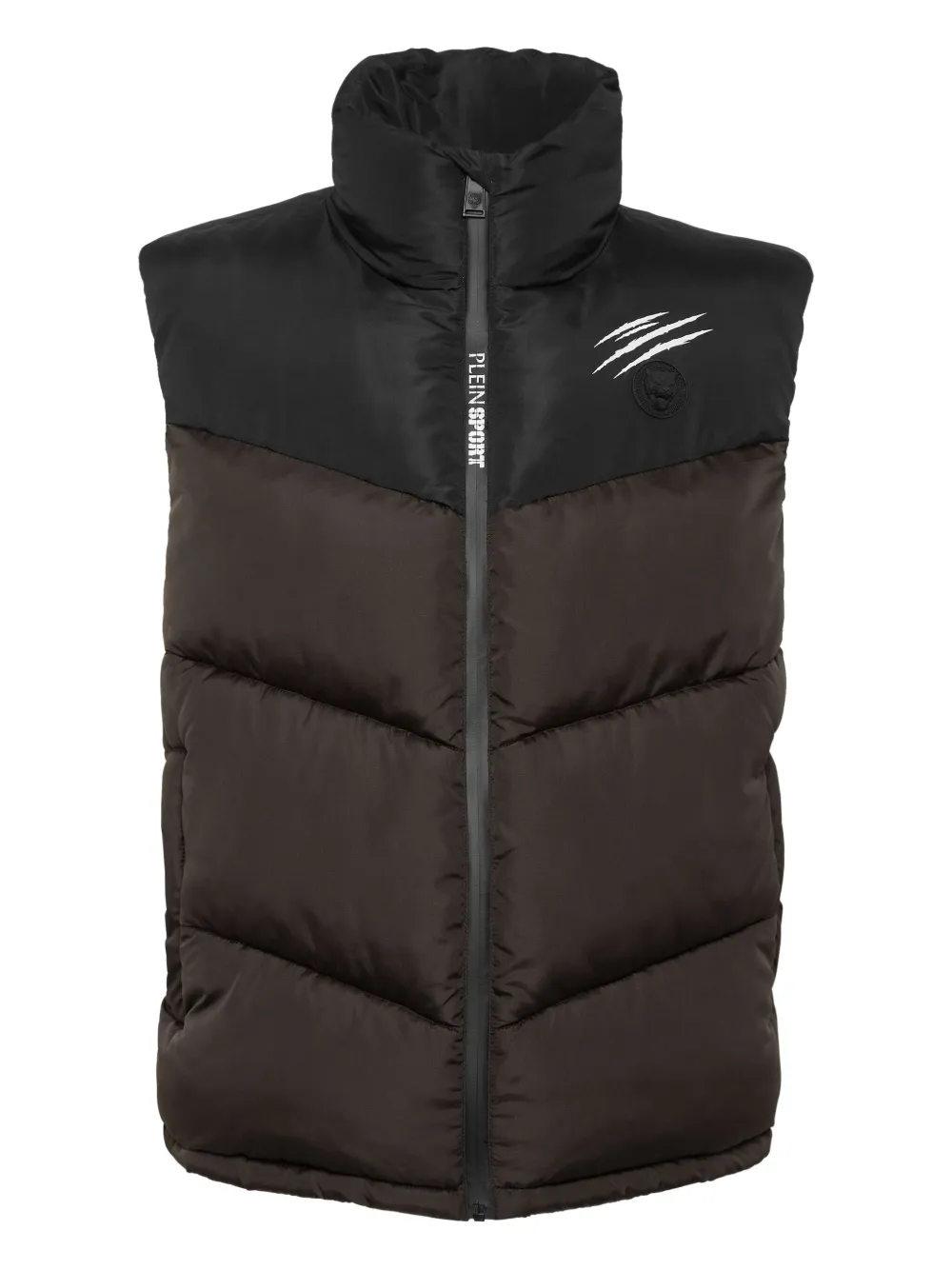 Стеганый жилет с принтом Plein Sport, коричневый
Стеганый жилет с принтом Plein Sport, коричневый