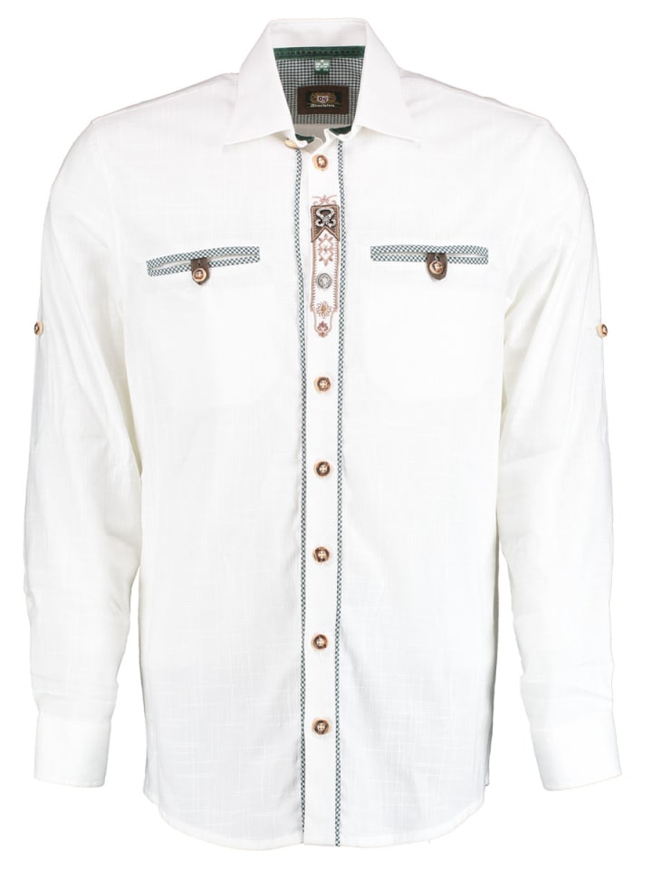 Традиционная рубашка Тивора белого и темно-зеленого цветов OS-Trachten
Традиционная рубашка Тивора белого и темно-зеленого цветов OS-Trachten