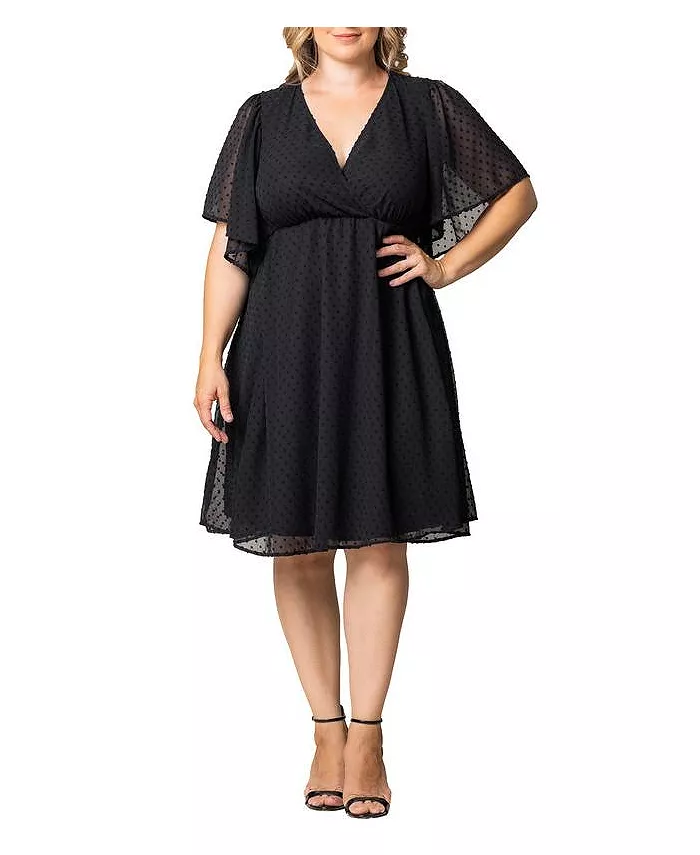 Платье Florence с расклешенными рукавами больших размеров Kiyonna, черный 
Платье Florence с расклешенными рукавами больших размеров Kiyonna, черный
