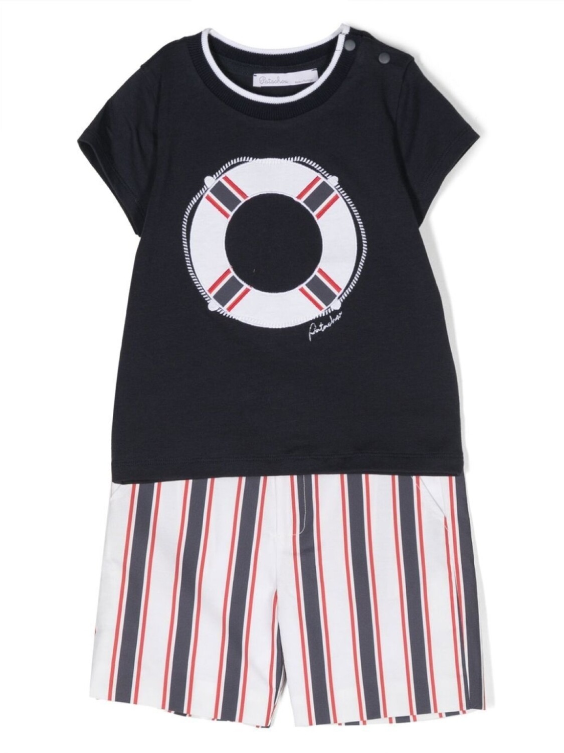 Комплект из топа и полосатых шортов Patachou, синий
Комплект из топа и полосатых шортов Patachou, синий