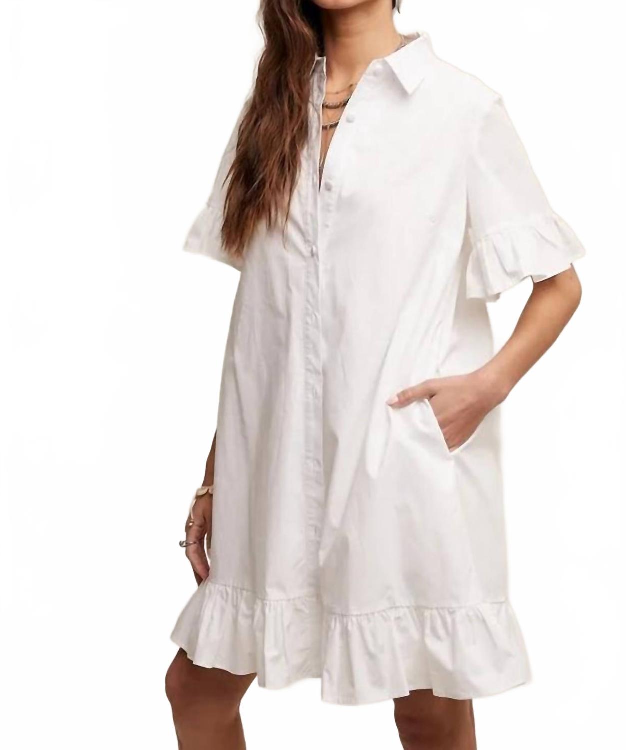 Белая блуза-платье с рюшами и пуговицами Listicle
Белая блуза-платье с рюшами и пуговицами Listicle