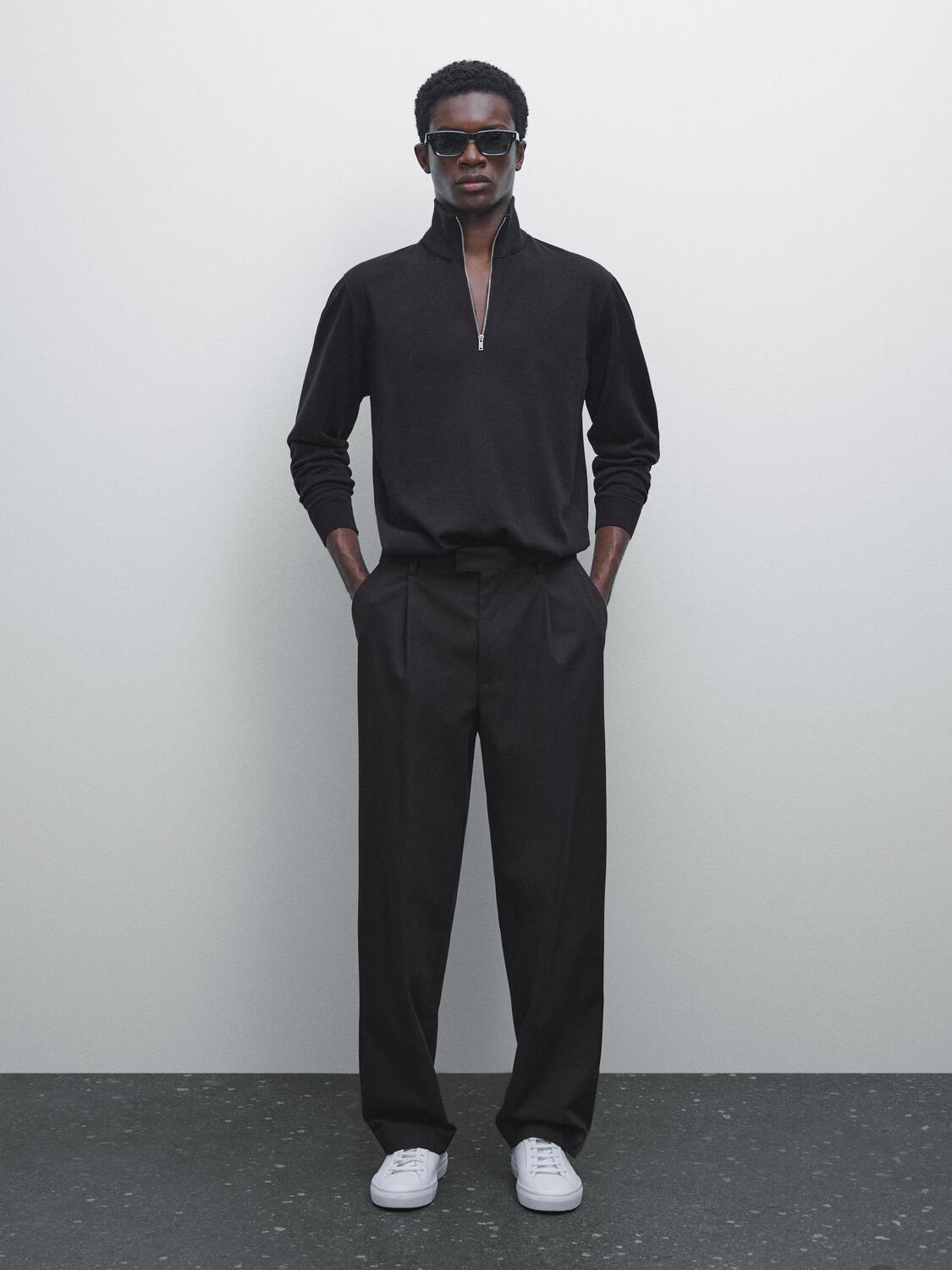 Вязаный свитер с застежкой-молнией на четверть Massimo Dutti, темно-синий
Вязаный свитер с застежкой-молнией на четверть Massimo Dutti, темно-синий