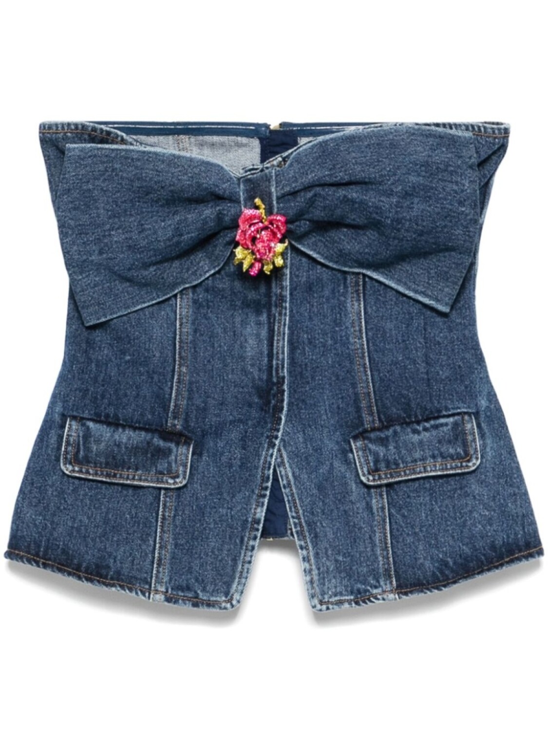 Джинсовый топ-бандо Self-Portrait, синий
Джинсовый топ-бандо Self-Portrait, синий