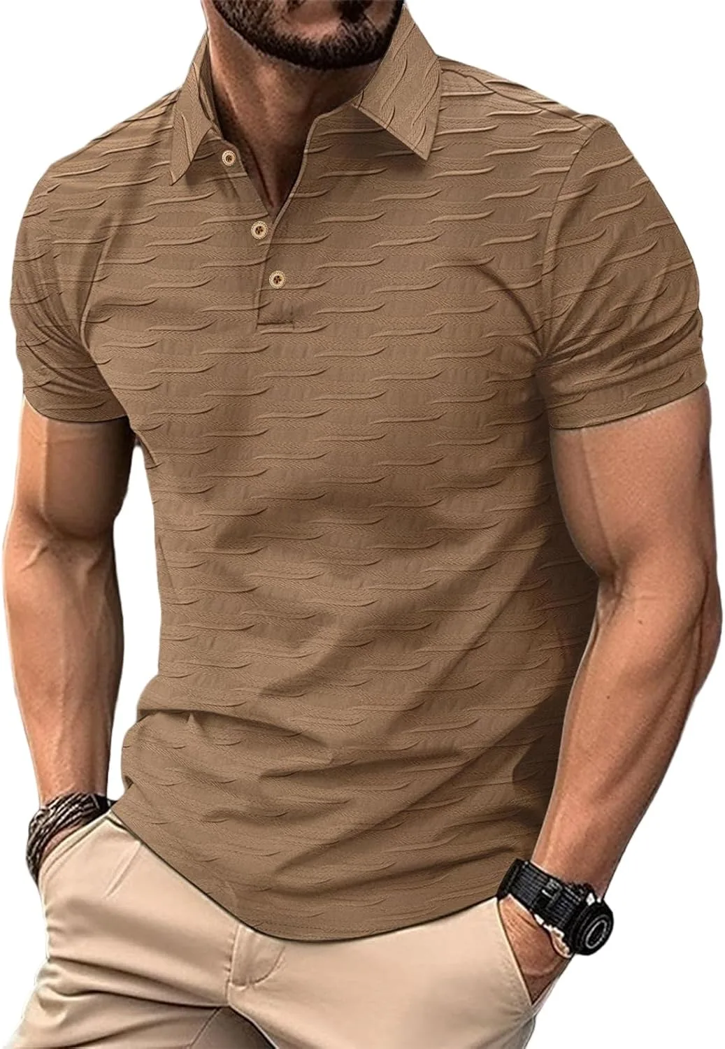 Поло для мужчин 1/4 молнии текстурированное waffle knit & jacquard с коротким рукавом RALUEMID
Поло для мужчин 1/4 молнии текстурированное waffle knit & jacquard с коротким рукавом RALUEMID