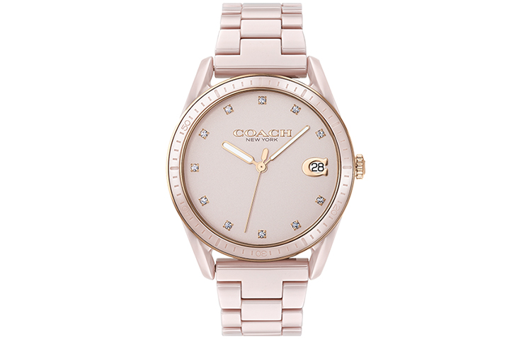 COACH Часы PRESTON Collection Wrist Watch Quartz Movement Ceramic Strap Pink Watch Dial Women's Watch
COACH Часы PRESTON Collection Wrist Watch Quartz Movement Ceramic Strap Pink Watch Dial Women's Watch