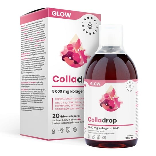 Aura Herbals, Colladrop Glow, морской коллаген, 500 мл
Aura Herbals, Colladrop Glow, морской коллаген, 500 мл