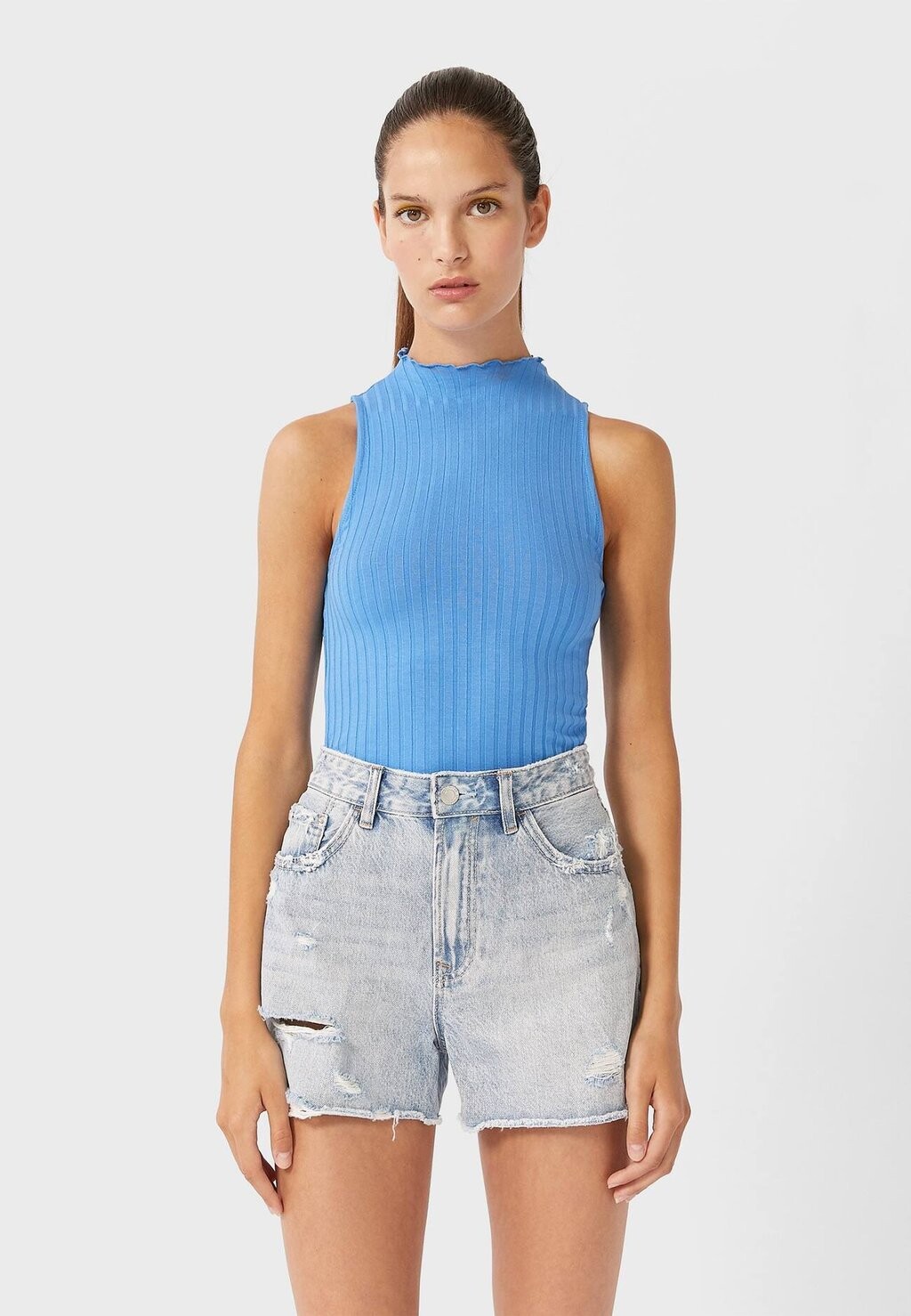 Джинсовые шорты Stradivarius, синий
Джинсовые шорты Stradivarius, синий