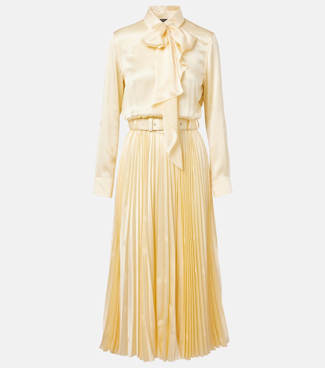 Платье миди из шелкового атласа с бантом Balenciaga, кремовый
Платье миди из шелкового атласа с бантом Balenciaga, кремовый