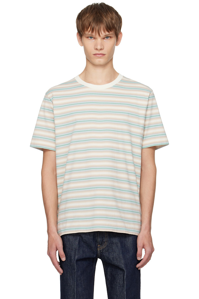 Auralee Футболка с градиентной полосой синего и бежевого цвета
Auralee Футболка с градиентной полосой синего и бежевого цвета