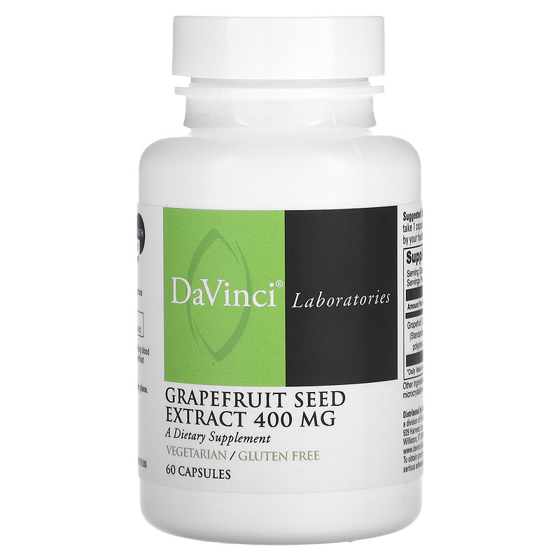 DaVinci Laboratories, Экстракт косточек грейпфрута, 400 мг, 60 капсул
DaVinci Laboratories, Экстракт косточек грейпфрута, 400 мг, 60 капсул