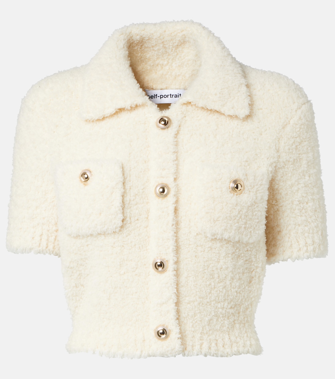 Украшенный топ из смесовой шерсти Self-Portrait, кремовый
Украшенный топ из смесовой шерсти Self-Portrait, кремовый