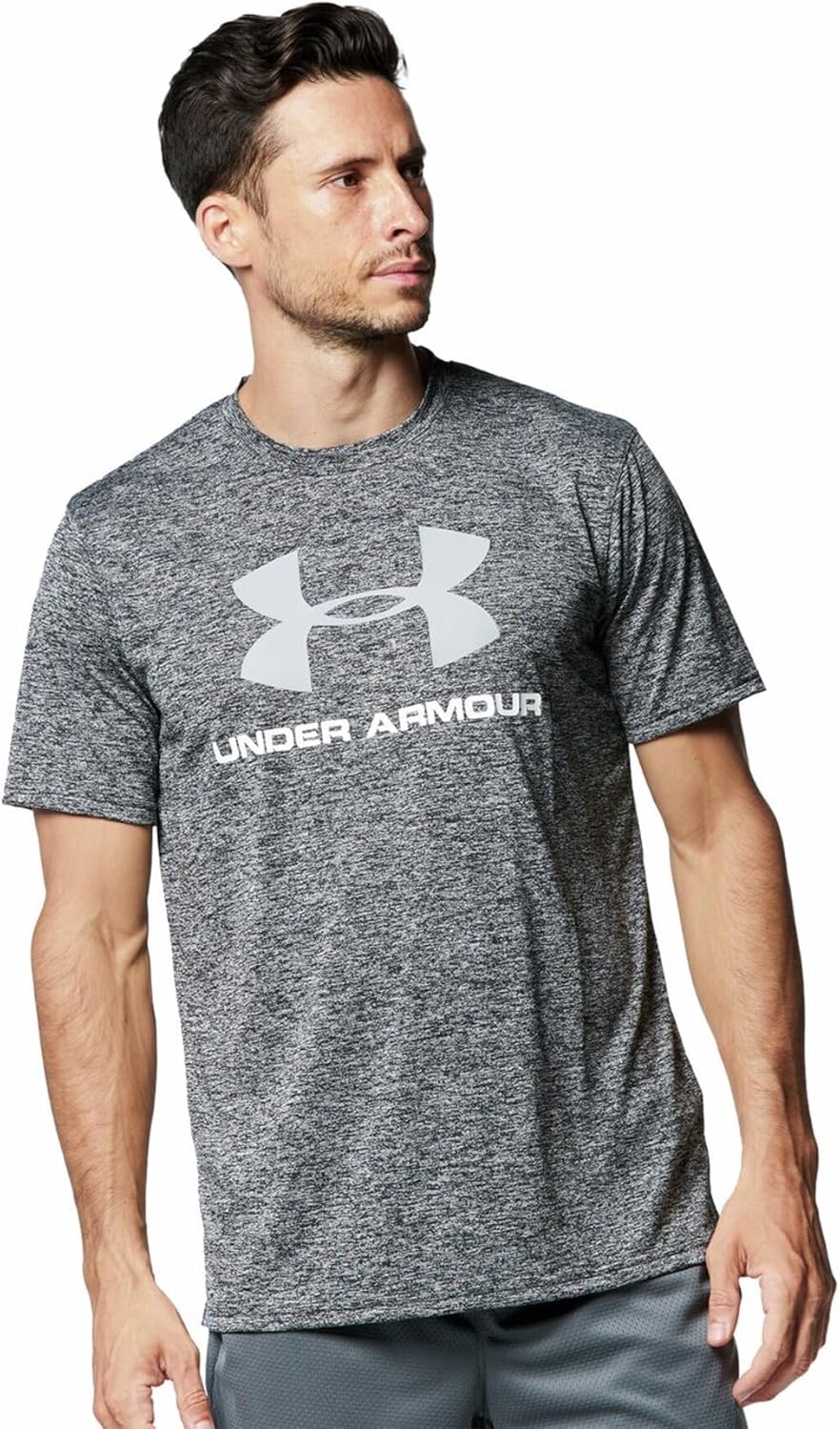 Мужская тренировочная футболка Under Armour UA Tech с коротким рукавом и большим логотипом, черный/серый
Мужская тренировочная футболка Under Armour UA Tech с коротким рукавом и большим логотипом, черный/серый
