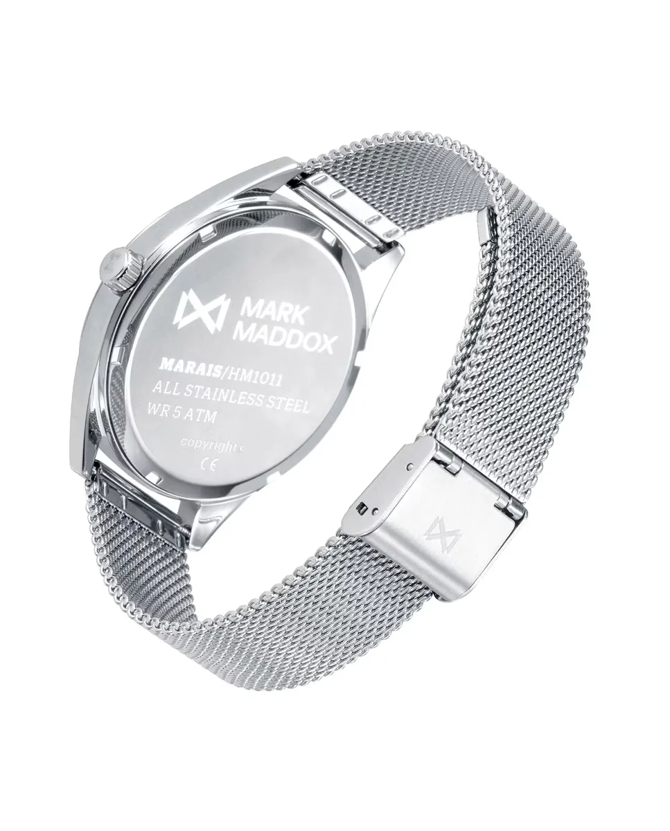 Мужские часы Marais с корпусом из миланской стали и сеткой Mark Maddox, серебряный 
Мужские часы Marais с корпусом из миланской стали и сеткой Mark Maddox, серебряный