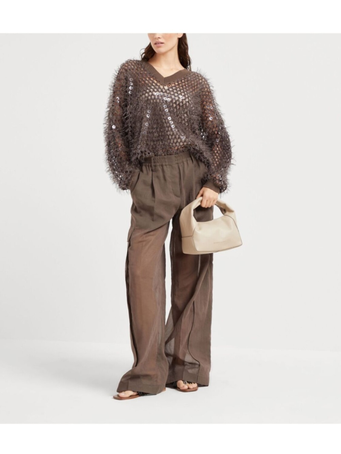 Фактурный свитер Brunello Cucinelli, коричневый
Фактурный свитер Brunello Cucinelli, коричневый