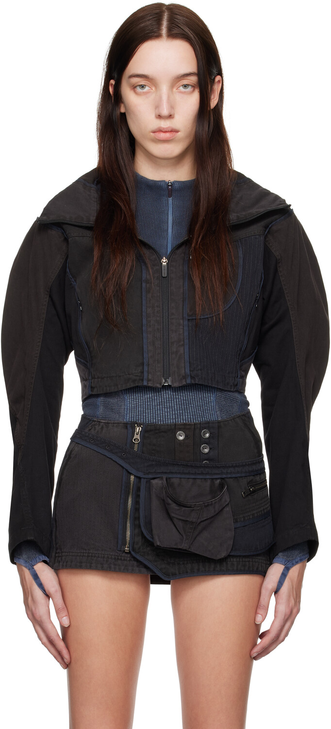 Укороченная куртка в стиле пэчворк черного и серого цветов HYEIN SEO
Укороченная куртка в стиле пэчворк черного и серого цветов HYEIN SEO