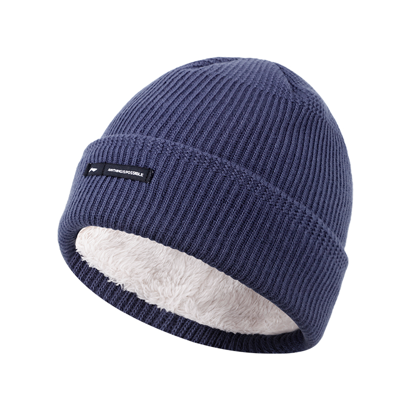 LINING Акриловая вязаная шапка унисекс темно-синяя, Navy 
LINING Акриловая вязаная шапка унисекс темно-синяя, Navy