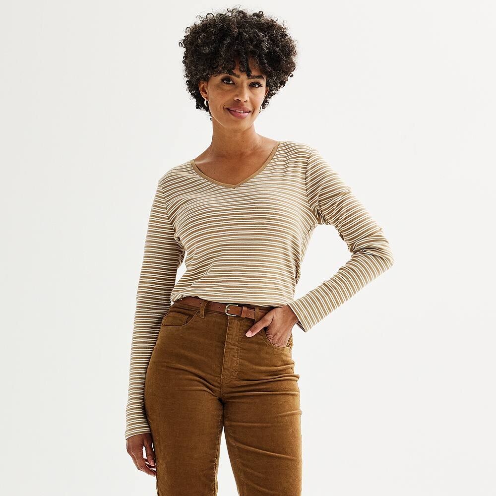 Топ Petite Croft & Barrow Essential с длинными рукавами и V-образным вырезом, цвет Tan Neat Stripe
Топ Petite Croft & Barrow Essential с длинными рукавами и V-образным вырезом, цвет Tan Neat Stripe