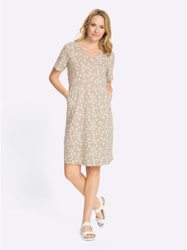 Платье из джерси с принтом бежево-экрю Sieh an!
Платье из джерси с принтом бежево-экрю Sieh an!