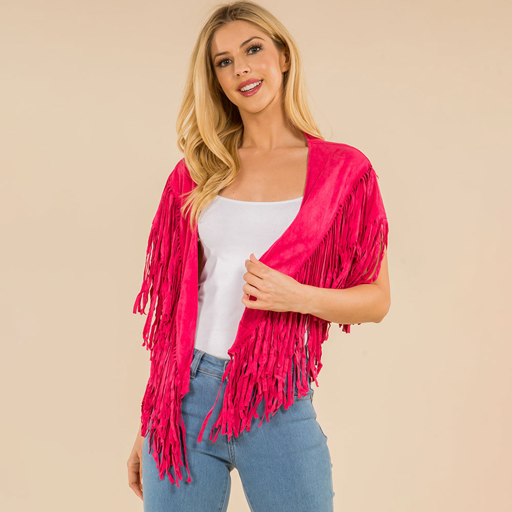 Искусственная замша с открытой передней частью западный кисточки шаль пончо TRUEDAMES, фуксия
Искусственная замша с открытой передней частью западный кисточки шаль пончо TRUEDAMES, фуксия