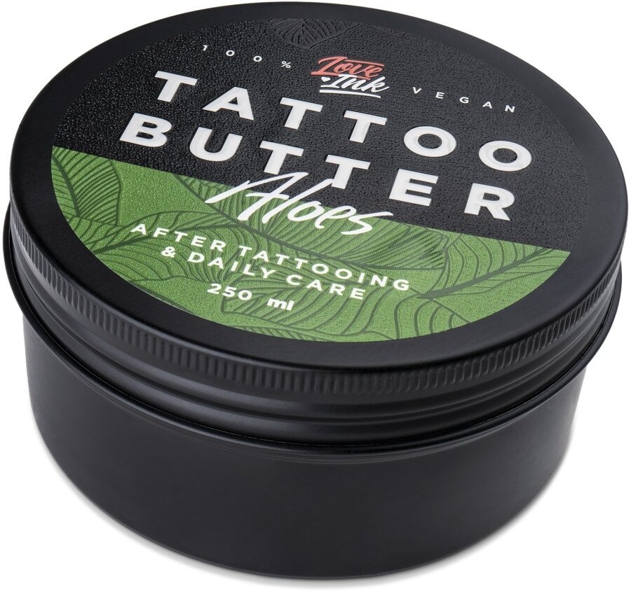 Loveink, Заживляющее масло для больших татуировок, Tattoo Butter Aloe, 250 мл
Loveink, Заживляющее масло для больших татуировок, Tattoo Butter Aloe, 250 мл