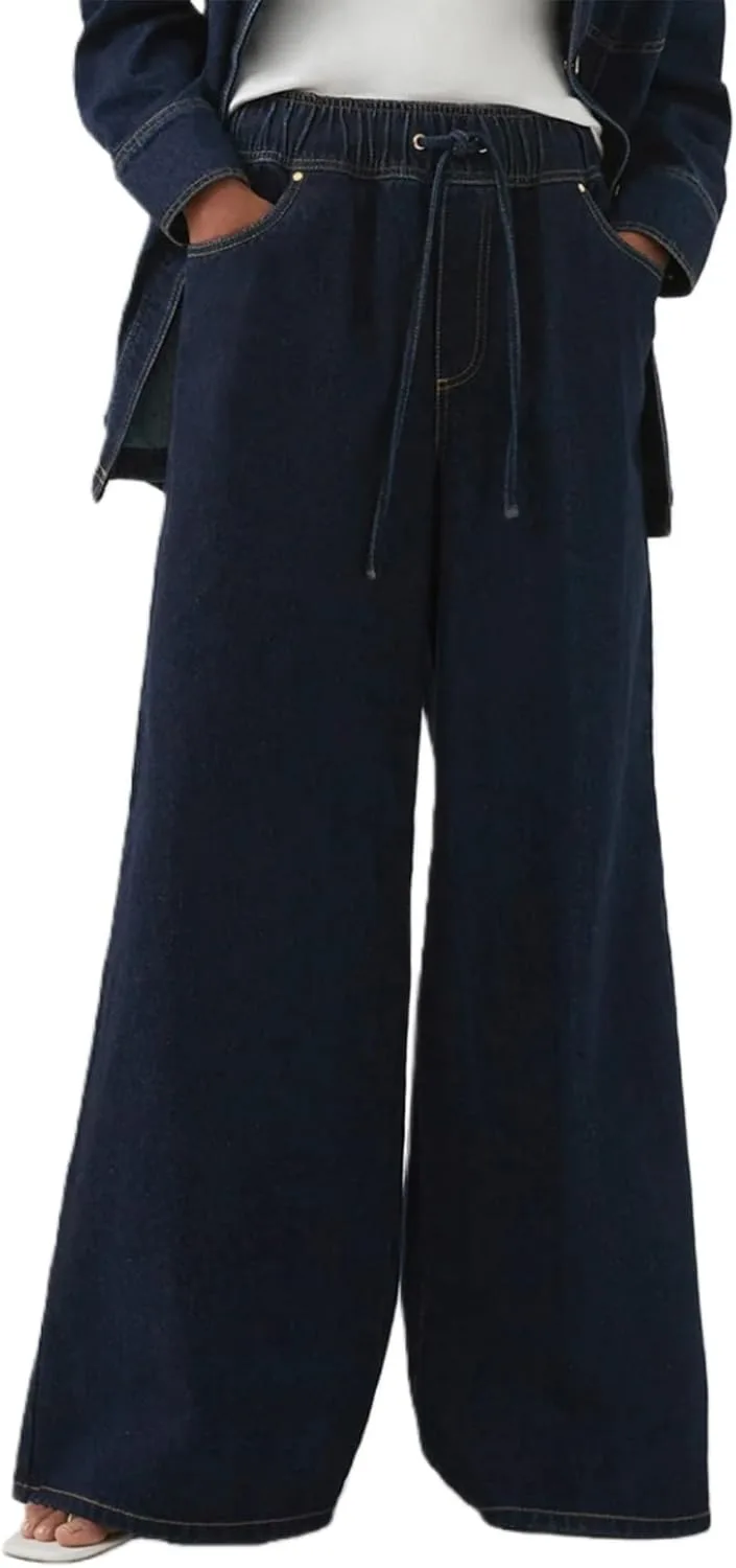 Женские джинсы Wide Leg с низкой посадкой и эластичным поясом на шнурке
Женские джинсы Wide Leg с низкой посадкой и эластичным поясом на шнурке