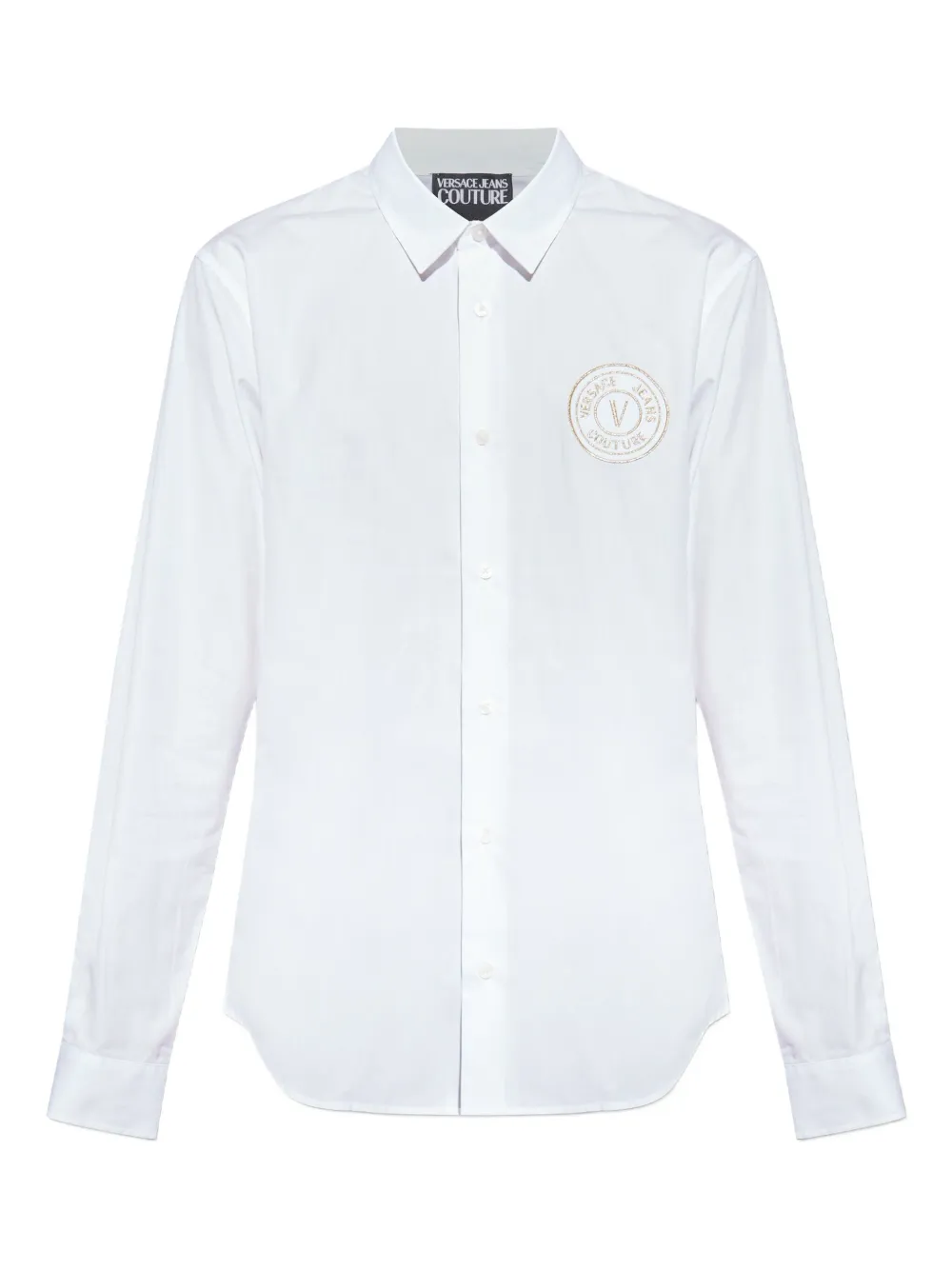 Хлопковая рубашка с вышитым логотипом Versace Jeans Couture, белый
Хлопковая рубашка с вышитым логотипом Versace Jeans Couture, белый