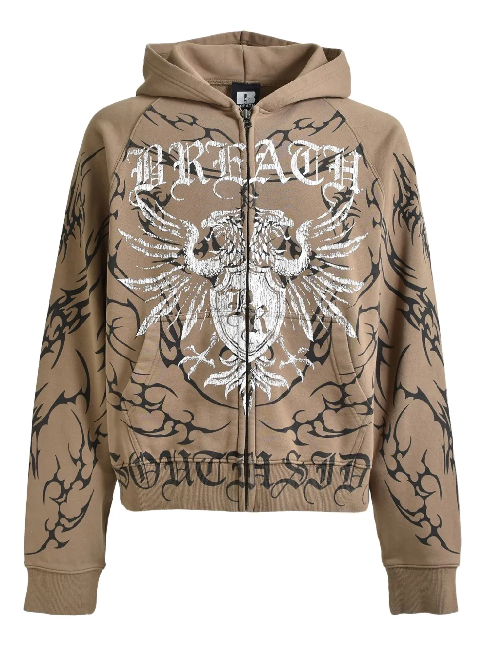 Худи на молнии с графичным принтом BREATH, нейтральный
Худи на молнии с графичным принтом BREATH, нейтральный