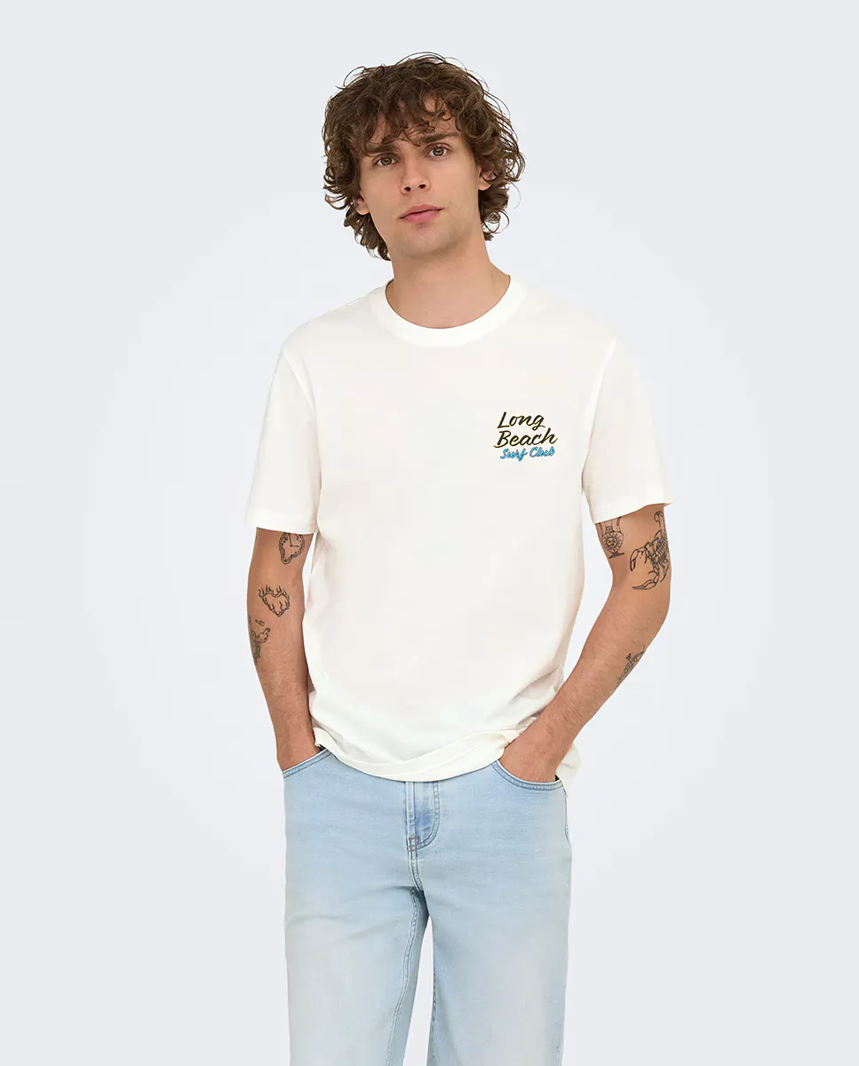 Футболка мужская с коротким рукавом классического кроя Only & Sons, белый
Футболка мужская с коротким рукавом классического кроя Only & Sons, белый