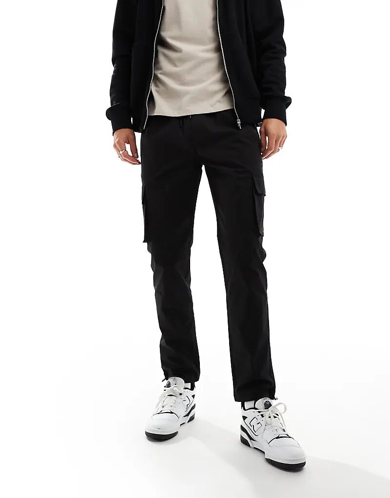 Брюки карго с эластичной талией черного цвета ONLY & SONS
Брюки карго с эластичной талией черного цвета ONLY & SONS