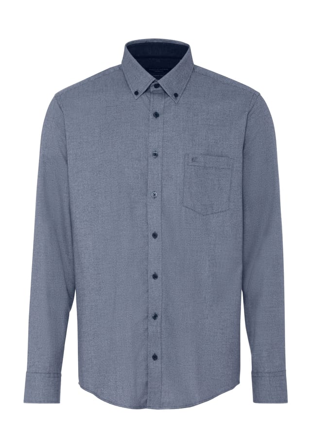 Повседневная рубашка удобного кроя с длинным рукавом и воротником на пуговицах Casamoda, синий 
Повседневная рубашка удобного кроя с длинным рукавом и воротником на пуговицах Casamoda, синий