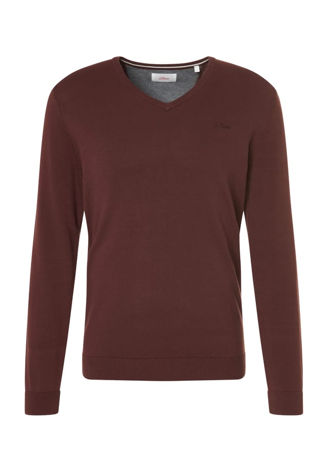 Тонкий трикотажный свитер с V-образным вырезом и ребристыми манжетами. S.Oliver, мультиколор 
Тонкий трикотажный свитер с V-образным вырезом и ребристыми манжетами. S.Oliver, мультиколор